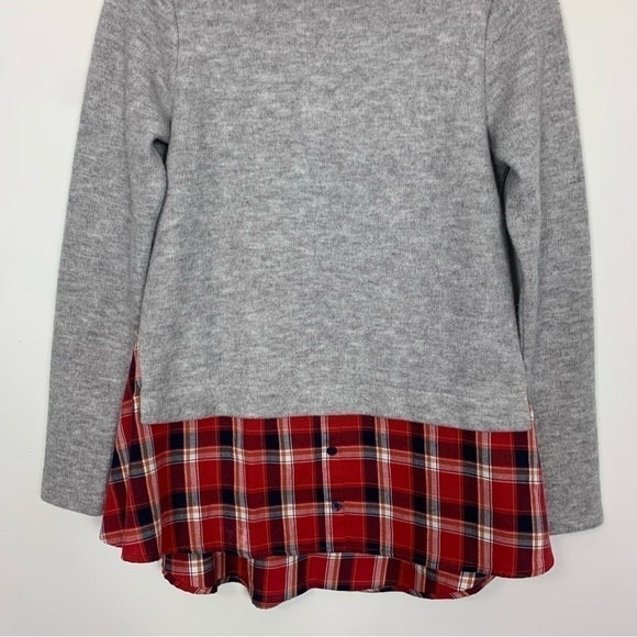 THML Cozy Layered Look Wallis Plaid Sweater Size Medium - Picture 4 of 11